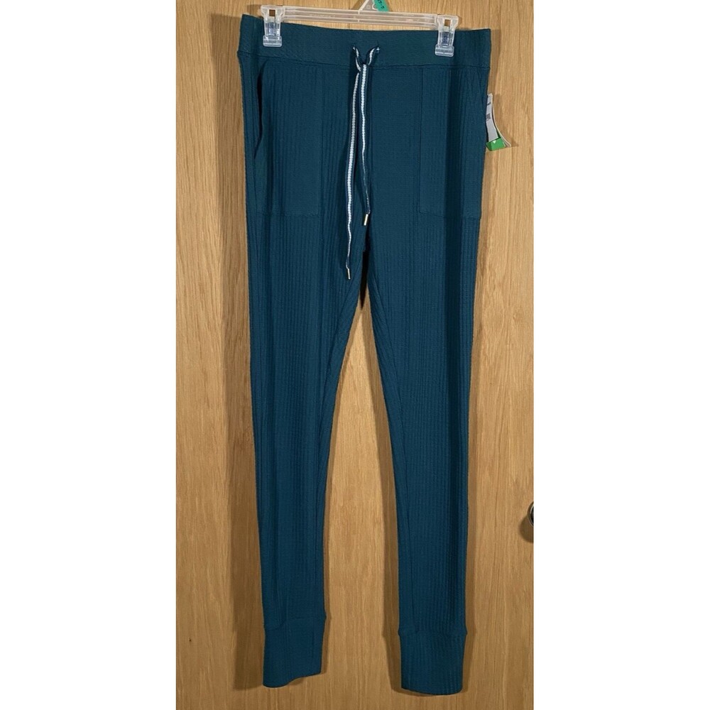 Honeydew Thermal Pajama Pants Joggers Drawstring Teal Athleisure Lightweight Lg